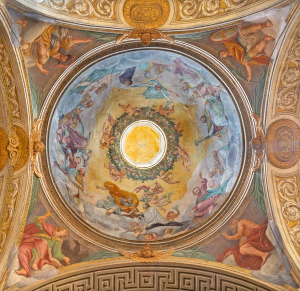 Parma Italië April 2018 Fresco Zijkoepel Van Kerk Chiesa Santa — Stockfoto