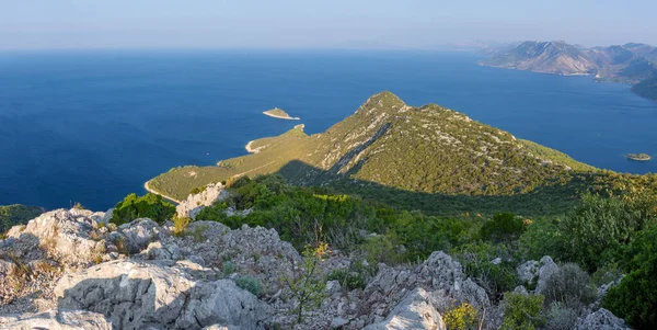 Croacia Paisaje Panorámico Costa Península Peliesac Cerca Zuliana Desde Pico — Foto de Stock