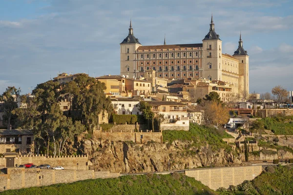 Toledo Zamek Alcazar Świetle Porannym — Zdjęcie stockowe