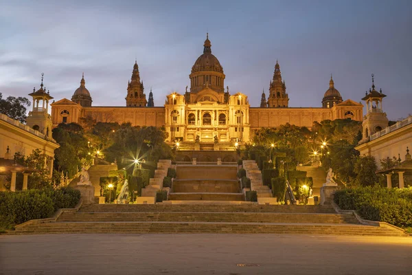 Barcelona Palace Real Plaza Espana Dusk — Stock Photo, Image