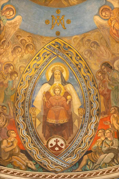 Barcelona Spain March 2020 Fresco Glory Therese Child Jesus Church — Stock Photo, Image