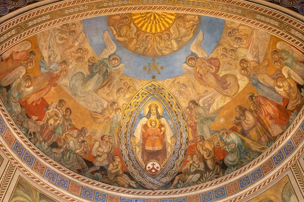 Barcelona Spain March 2020 Fresco Glory Therese Child Jesus Church – stockfoto