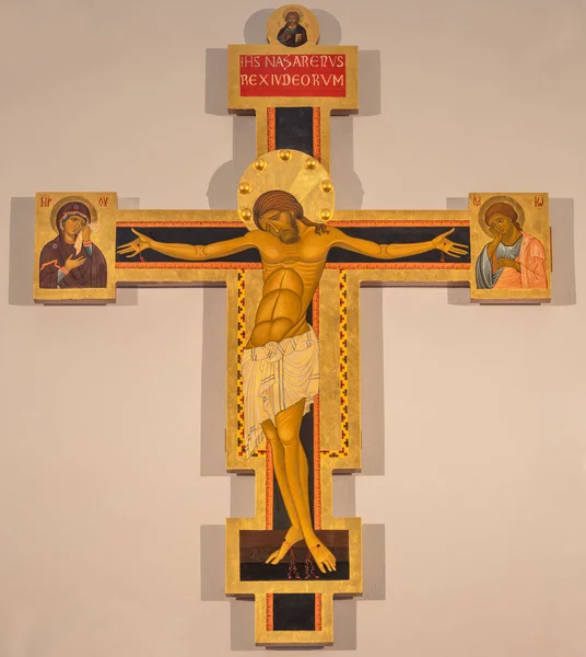 Ravenna Olaszország Január 2020 Keresztre Feszített Jézus Ikonja Chiesa Santa — Stock Fotó