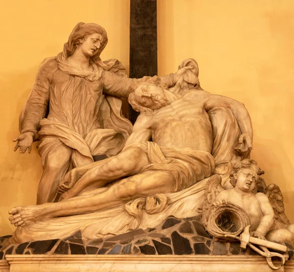 Ravenna Italy January 2020 Marble Pieta Deposition Baroque Church Chiesa — 图库照片