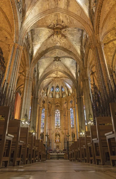 Barcelone Espagne Mars 2020 Presbytère Cathédrale Sainte Croix Sainte Eulalia — Photo