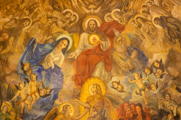 Barcelona Spain March 2020 Modern Painting Glory Heart Jesus Church — 스톡 사진