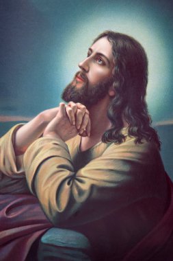 sebechleby, Slovakya - 31 Temmuz 2013: İsa gethsemane bahçede namaz. tipik cahtolic Yazdırılan görüntünün 19 sonundan. cent. Aslında ressam tarafından kullanıcı adı lindberg ile