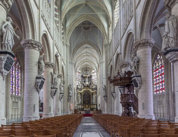 MECHELEN, BELGIUM - JUNE 14, 2014: The church Our Lady across de Dyle. — Stock Photo, Image