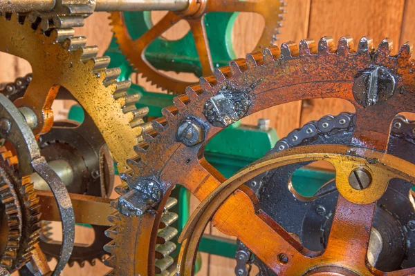 Detail of clockwork from colcktower — Stock Photo, Image