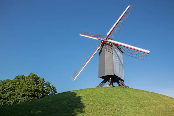 Brges - Wind-mill Sint Janshuismolen — Stock Photo, Image