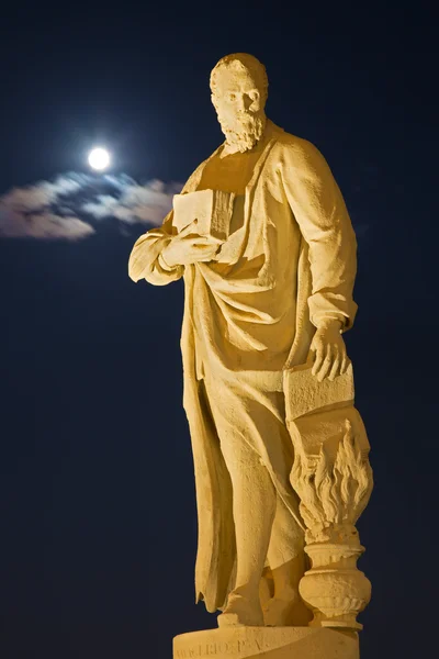 Padua - standbeeld op prato della valle nachts. — Stockfoto