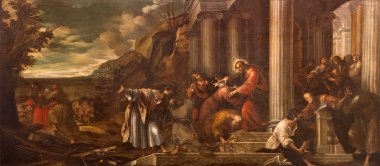 Padova, İtalya - 8 Eylül 2014: Havariler tarafından giambattista bissoni (1631) chruch basilica di santa giustina içinde misyonu.