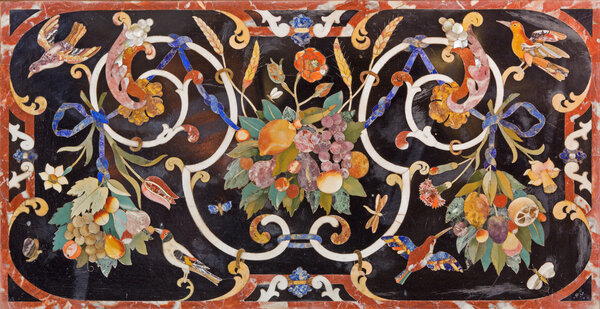 PADUA, ITALY - SEPTEMBER 8, 2014: The stone mosaic on the side altar of Basilica di Santa Giustina.