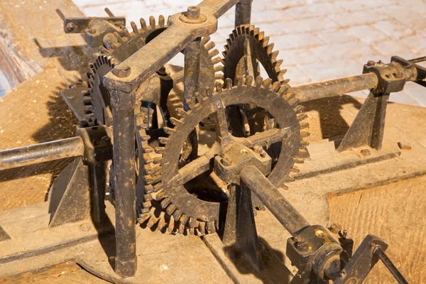 Bratislava - The detail of functionless old gear box int clock-work on the St. Martins cathedral. — Stock Photo, Image
