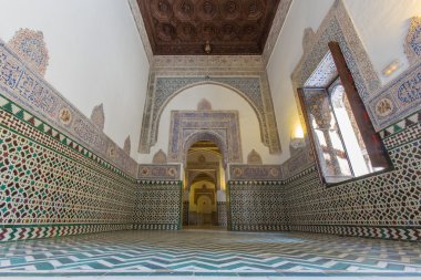 Sevilla, İspanya - 28 Ekim 2014: Odalar Alcazar Seville ono.