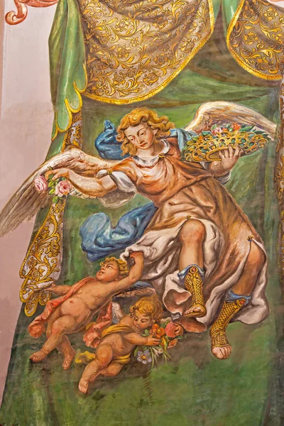 Севілья, Іспанія - 28 жовтня 2014 року: Фреска ангел з троянди в церкві лікарні-де-Лос-Venerables Sacerdotes по Leal Juan de Вальдес (1622-1690). — стокове фото