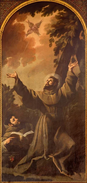 PADUA, ITALY - SEPTEMBER 8, 2014: The paint of Stigmatization of st. Francis of Assisi by Luca Ferrari da Reggio (1605 - 1654) in church San Francesco del Grande. — Stock Photo, Image