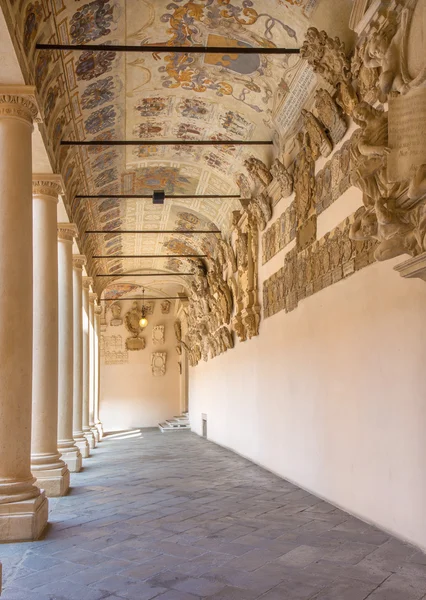 Pádua O átrio e o corredor externo do Palazzo del Bo — Fotografia de Stock