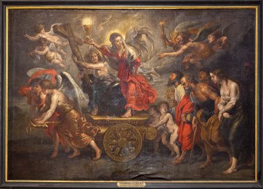 Gent - 23 Haziran: Zafer sepeti Kilisesi. Ağrı 17. cent. Theodeor van Thulden tarafından st. Peter s kilise 23 Haziran 2012 Gent, Belçika.