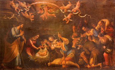 Sevilla, İspanya - 29 Ekim 2014: Çoban boya kilisede Iglesia de la duyuru bilinmeyen ressam tarafından hayranlığı.