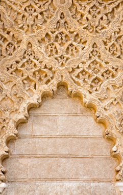 Sevilla, İspanya - 28 Ekim 2014: Alcazar Seville mudejar sıva.