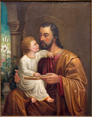 Vienna, Avusturya - 17 Aralık 2014: St Joseph Salesianerkirche tarafından bilinmeyen sanatçı 19 yan sunak üzerinde boya. yüzde.