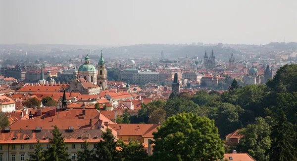 Prague - outlook over the town from Petrin hill — Stock Photo, Image