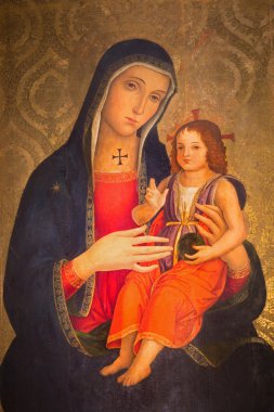 ROME, ITALY - MARCH 25, 2015: The Madonna by Antoniazzo Romano (late 15. cent.)  in church Basilica dei Santi XII Apostoli.