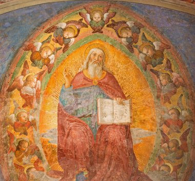 Rome, İtalya - 27 Mart 2015: Tanrı'nın baba tarafından Antoniazzo Romano (1430-1510) st. Ann Şapel kilise San Pietro in Montorio fresk.