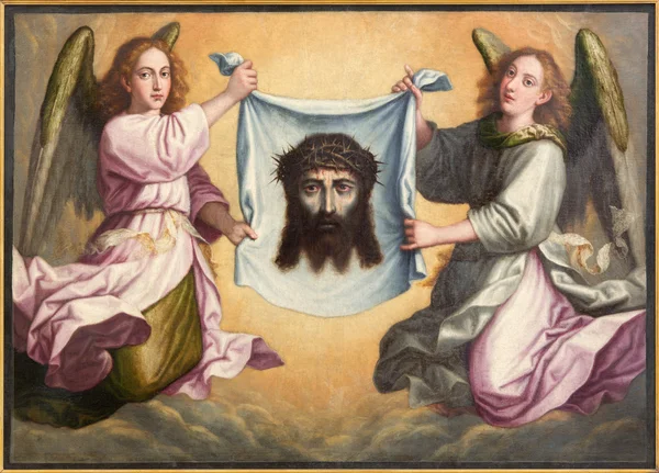 Granada, Hiszpania-31 maja 2015: oblicze Jezusa Chrystusa farby "Santa faz" w Monasterio de La Cartuja w Sala de San Pedro i San Pablo przez Fray Juan Sanchez cotan (156-1627). — Zdjęcie stockowe