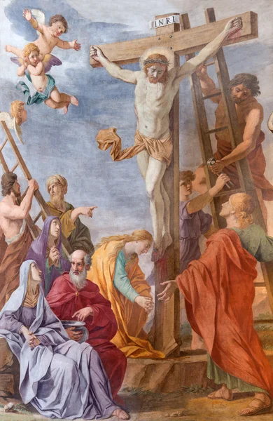 ROME, ITALY - MARCH 26, 2015: The fresco of Crucifixion  in church Chiesa di Santa Maria ai Monti by  Giovanni Battista della Marca from 16. cent. — Stockfoto