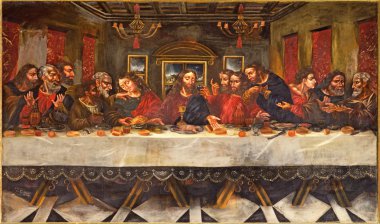 GRANADA, SPAIN - MAY 29, 2015: The Last supper painting by Juan de Sevilla Romero (1643 - 1695) in refectory of church Monasterio de San Jeronimo.