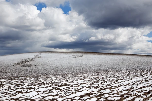 Slowakije - De voorjaarsvelden van het plateau Plesivecka Planina. — Stockfoto