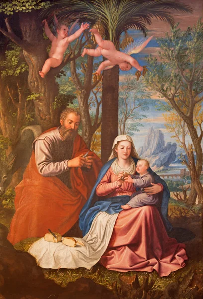 GRANADA, SPAIN - MAY 31, 2015: The Holy Family painting in main nave of church Monasterio de la Cartuja  by Fray Juan Sanchez Cotan (1560 - 1627). — 图库照片