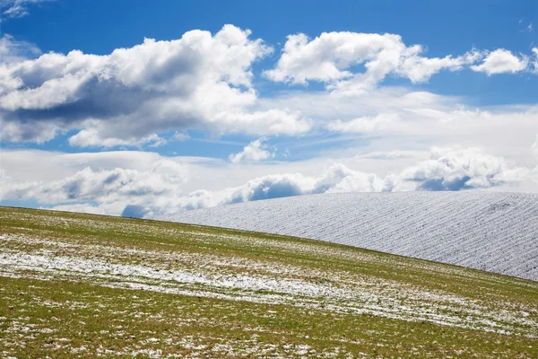 Słowacja - pole wiosną kraju płaskowyżu Plesivecka Planina. — Zdjęcie stockowe