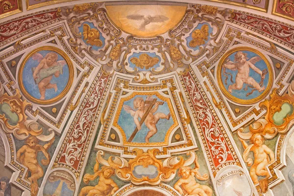 ROMA, ITALIA - 27 DE MARZO DE 2015: El fresco del ábside en la capilla de Santa Clara en la iglesia Basílica de Sant Agostino (Agustín) por el artista anónimo de 18 años, céntimo . — Foto de Stock