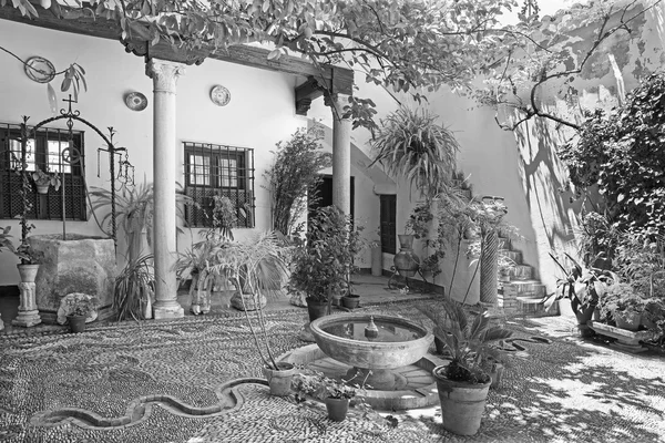 Cordoba, Španělsko - 26 května 2015: Treditonal Zelený dvůr (pošta) dům Casa de los Luna na náměstí Plaza de San Andres postavena v roce 1544. — Stock fotografie