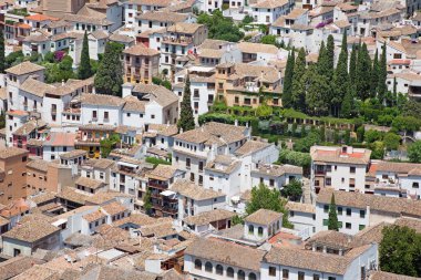 Granada - Albayzin bölgesine bakılırsa Alhambra kale.