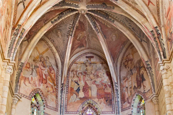 CORDOBA, SPAIN - MAY 27, 2015: The medieval frescoes of affliction of Christ in main apse of church Iglesia de San Lorenzo from 14. cent. by unknown artist. — Stok fotoğraf