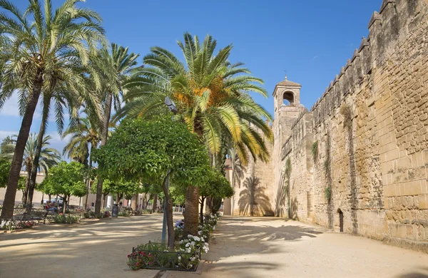 CORDOBA, SPAIN - MAY 25, 2015: The walls of palace Alcazar de los Reyes Cristianos. — Stock Fotó