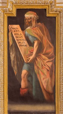 CORDOBA, SPAIN - MAY 27, 2015: The fresco of prophet Amos in church Iglesia de San Lorenzo from 15. cent. by unknown artist
