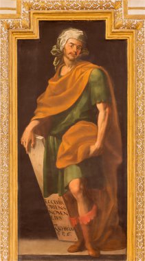 CORDOBA, SPAIN - MAY 27, 2015: The fresco of prophet Zechariah in church Iglesia de San Lorenzo from 15. cent. by unknown artist