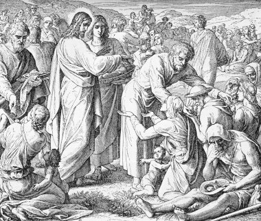 Sebechleby, Slovakya - 27 Temmuz 2015: gıda çarpımının mucize. Trnava litografi sanatçı kitap 