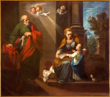 Cordoba, İspanya - 27 Mayıs 2015: St. Joachim, küçük Meryem Ana ve st. Ann kilise Convento de Capuchinos (Iglesia Santo Anchel) tarafından 18 bilinmeyen artis. yüzde.