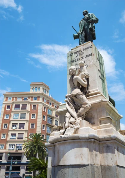 MALAGA, SPAIN - MAY 25, 2015: The memorial of Manuel Domingo Larios y Larios (1836-1895) created by Mariano Benlliure (1899). — ストック写真