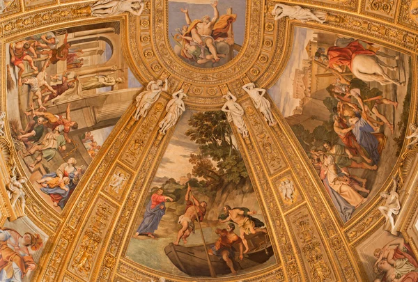 ROMA, ITALIA - 27 DE MARZO DE 2015: El fresco de escenas de la vida de San Andrés Apóstol en el ábside de la iglesia Basílica de Sant Andrea della Valle por Domenichino (1621 - 1628 ). —  Fotos de Stock