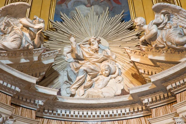 ROMA, ITALIA - 26 DE MARZO DE 2015: La escultura de mármol de Dios Padre en la capilla lateral de Tomás de Villanova por Melchiorre Caffa (1635 - 1667) en la iglesia de la Basílica de Sant Agostino (Agustín ). — Foto de Stock