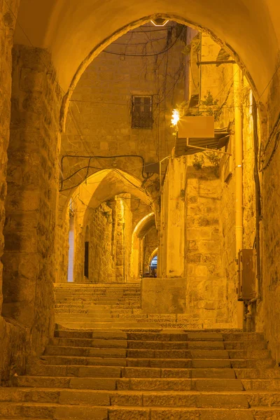 エルサレム - 夜アラブ街の通路 — ストック写真