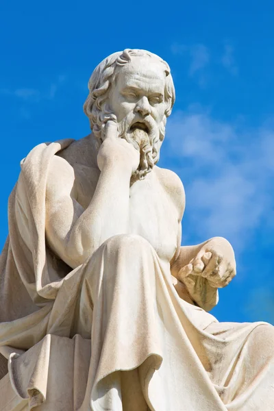 Athens - The statue of Socrates in front of National Academy building by the Italian sculptor Piccarelli (from 19. cent.) — Stok fotoğraf