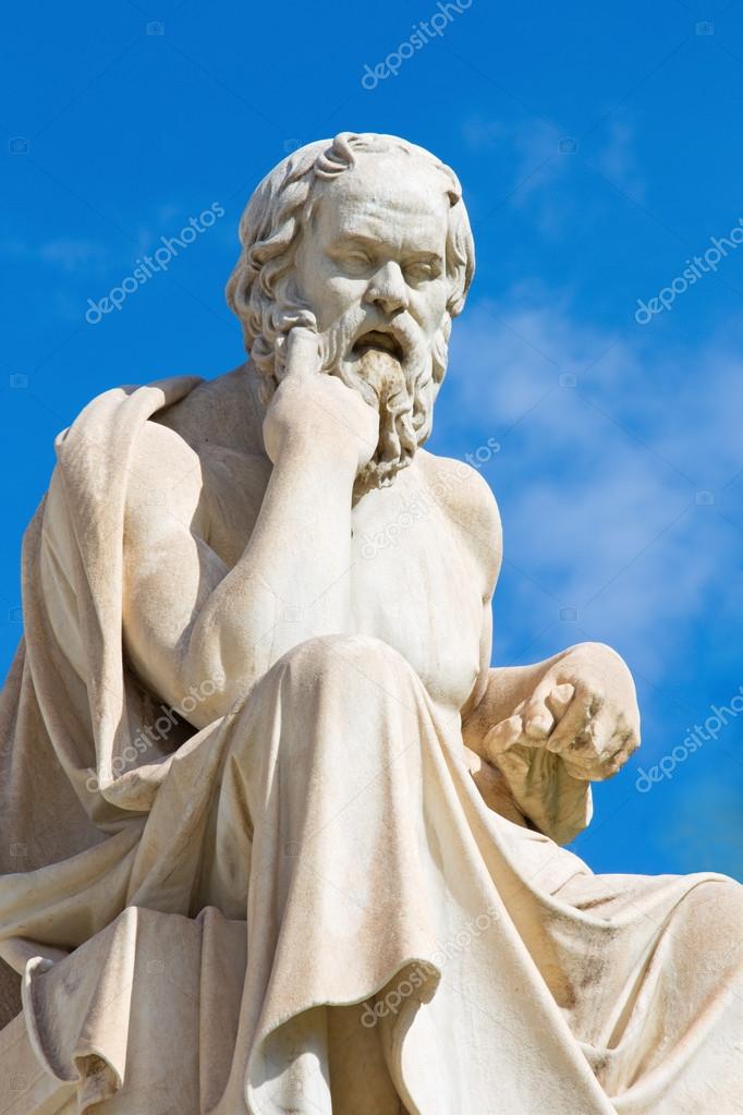 Athens - The statue of Socrates in front of National Academy building by the Italian sculptor Piccarelli (from 19. cent.)